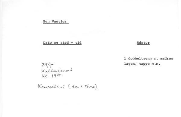 List of materials
