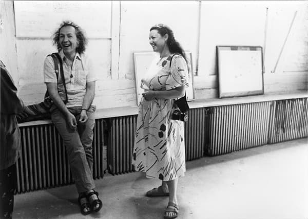 Opening at Gallery Sct. Agnes, Philip Corner and Anne Tardos (Photo: Torben Thesander, 1985)
