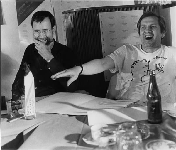 Geoffrey Hendricks & Ben Vautier (Photo: Erling J. Pedersen, 1985)
