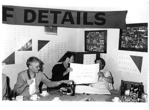Alison Knowles, Geoffrey Hendricks & Ben Vautier (Photo: Karsten Weirup, 1985)
